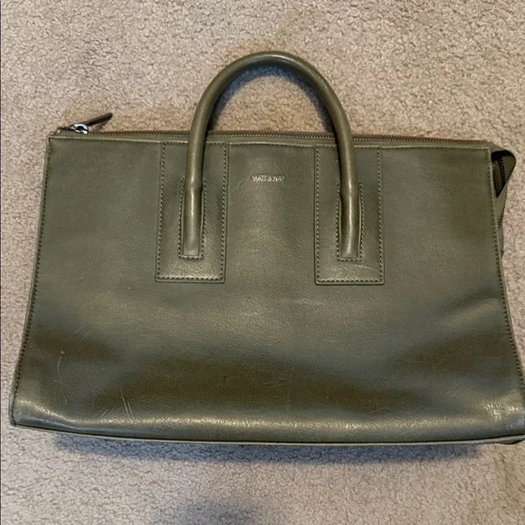 Matt & Nat Forest Green Briefcase - Picture 1 of 16